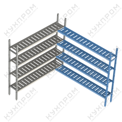+МОДУЛЬНЫЕ СТЕЛЛАЖНЫЕ СИСТЕМЫ LOAD.ME POLY ДОП. УГЛОВАЯ СЕКЦИЯ POLAIR 4 ЯРУСА 18AL.4PP40.15C