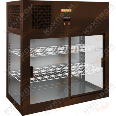Настольная пристенная холодильная витрина HICOLD VRH 990 Brown