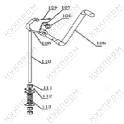МЕХАНИЗМ ПОДЪЕМА ДЕЖИ ДЛЯ МИКСЕРА HURAKAN HKN-IP30F2 105 - 113